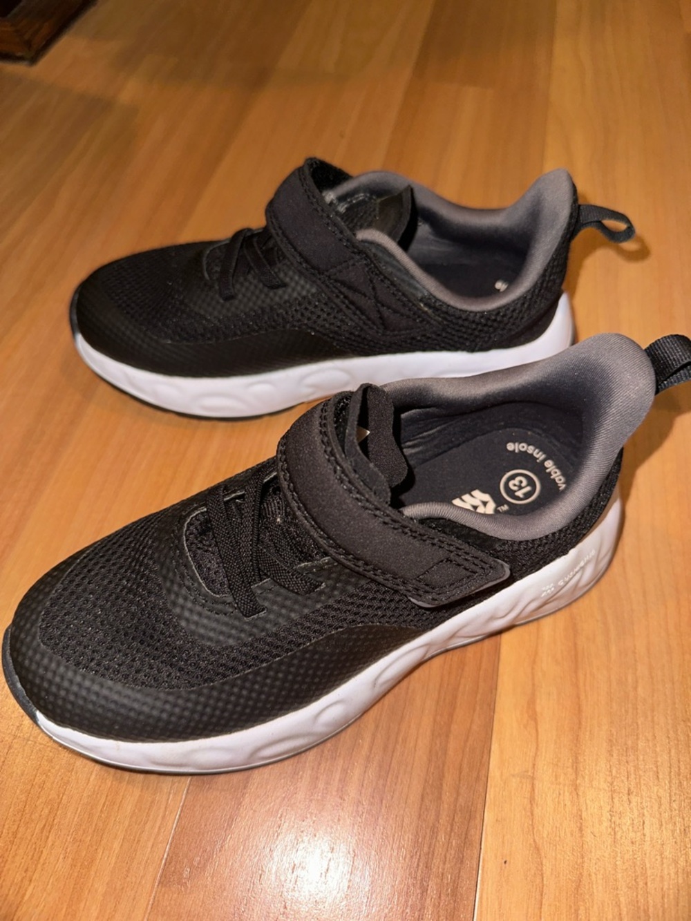 Kids all in motion Black Athletic Sneakers with White Sole